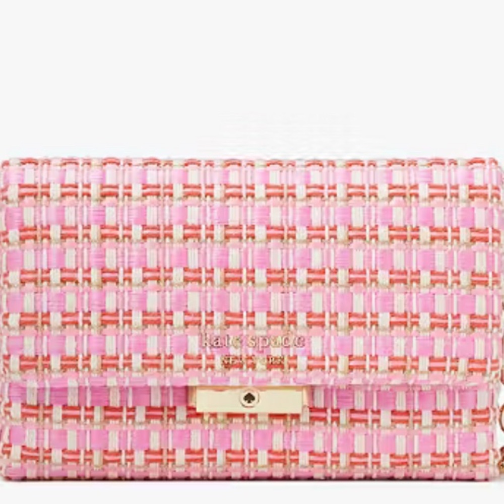 Kate Spade Pink Woven Clutch